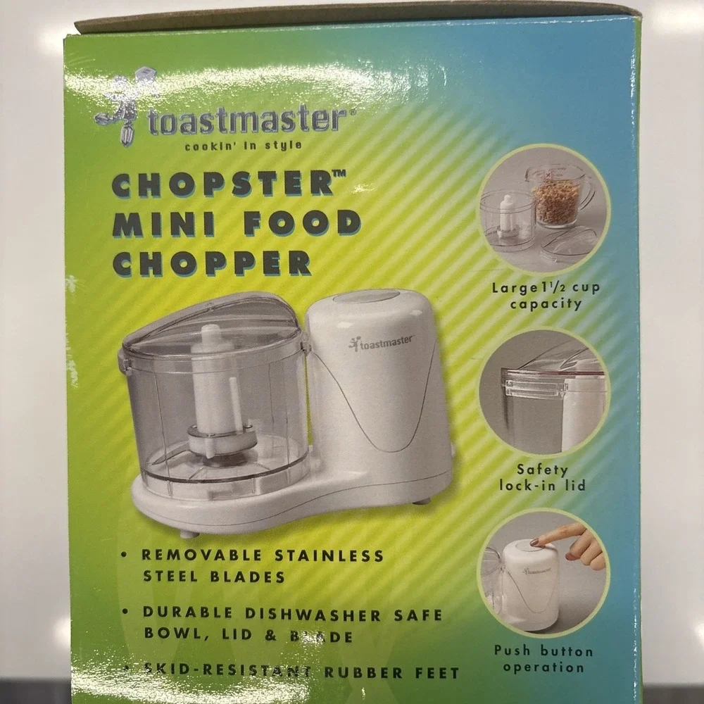 Toastmaster Chopster Mini Food Chopper Processor Stainless Blade 1.5 Cup 1122NEW